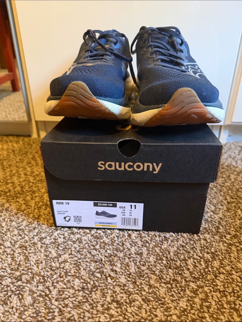 Saucony Navy Blue Running Sneakers with Gum Outsole